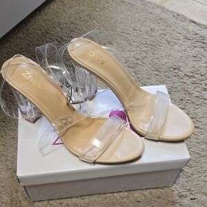 Clear and Nude Women's Heels